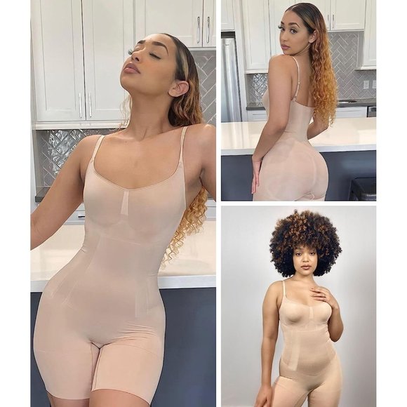 SHAPERX Bodysuit Tummy Control Shapewear Mid-Thigh Seamless Full Body Shaper - Picture 6 of 6